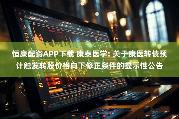 恒康配资APP下载 康泰医学: 关于康医转债预计触发转股价格向下修正条件的提示性公告