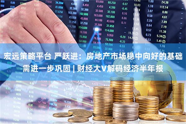 宏远策略平台 严跃进：房地产市场稳中向好的基础需进一步巩固 | 财经大V解码经济半年报